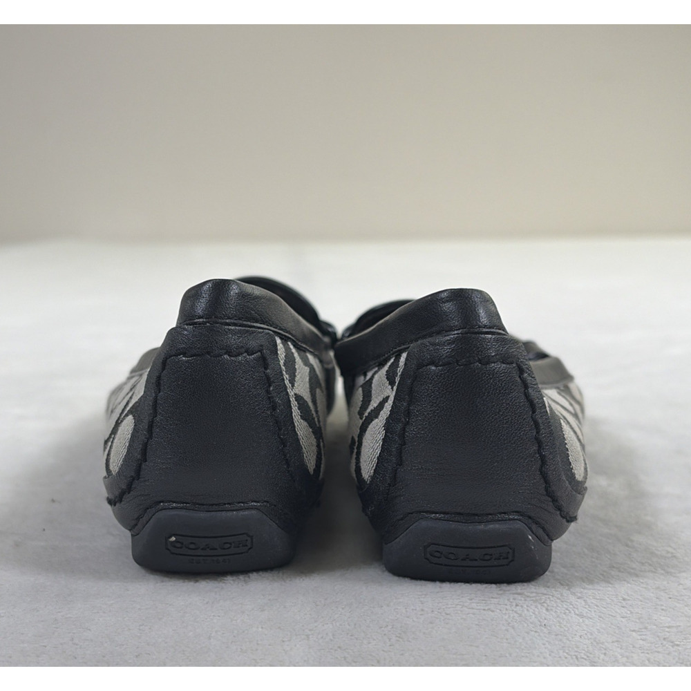 Coach Sid Signature C Black Jacquard Leather Loafer Driving Moc Women’s Size 6.5 - Picture 6 of 14
